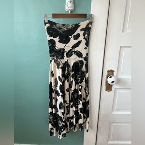J Crew Elegant Black and Cream Floral Dress / Skirt